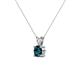2 - Jassiel 5.00 mm Round Blue Diamond Double Bail Solitaire Pendant Necklace 