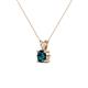 2 - Jassiel 5.00 mm Round Blue Diamond Double Bail Solitaire Pendant Necklace 