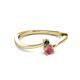 2 - Lucie 4.10 mm Bold Round Black Diamond and Rhodolite Garnet 2 Stone Promise Ring 