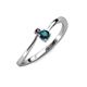 3 - Lucie 4.10 mm Bold Round Black Diamond and London Blue Topaz 2 Stone Promise Ring 