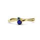 1 - Lucie 4.10 mm Bold Round Blue Diamond and Blue Sapphire 2 Stone Promise Ring 