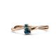 1 - Lucie 4.10 mm Bold Round Blue Diamond 2 Stone Promise Ring 