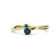 1 - Lucie 4.10 mm Bold Round Blue Diamond and London Blue Topaz 2 Stone Promise Ring 