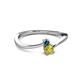 2 - Lucie 4.10 mm Bold Round Blue and Yellow Diamond 2 Stone Promise Ring 