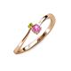 3 - Lucie 4.10 mm Bold Round Yellow Diamond and Pink Sapphire 2 Stone Promise Ring 