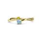 1 - Lucie 4.10 mm Bold Round Yellow Diamond and Aquamarine 2 Stone Promise Ring 