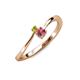 3 - Lucie 4.10 mm Bold Round Yellow Diamond and Rhodolite Garnet 2 Stone Promise Ring 