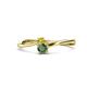 1 - Lucie 4.10 mm Bold Round Yellow Diamond and Lab Created Alexandrite 2 Stone Promise Ring 