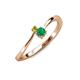 3 - Lucie 4.10 mm Bold Round Yellow Diamond and Emerald 2 Stone Promise Ring 