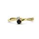 1 - Lucie 4.10 mm Bold Round Black Diamond and Lab Grown Diamond 2 Stone Promise Ring 