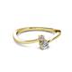 2 - Lucie 4.10 mm Bold Round Lab Grown Diamond 2 Stone Promise Ring 