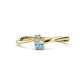 1 - Lucie 4.10 mm Bold Round Aquamarine and Lab Grown Diamond 2 Stone Promise Ring 