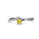 1 - Lucie 4.10 mm Bold Round Yellow Sapphire and Lab Grown Diamond 2 Stone Promise Ring 