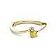 2 - Lucie 4.10 mm Bold Round Yellow Sapphire and Lab Grown Diamond 2 Stone Promise Ring 