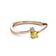 2 - Lucie 4.10 mm Bold Round Yellow Sapphire and Lab Grown Diamond 2 Stone Promise Ring 