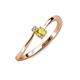 3 - Lucie 4.10 mm Bold Round Yellow Sapphire and Lab Grown Diamond 2 Stone Promise Ring 
