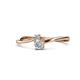 1 - Lucie 4.10 mm Bold Round Lab Grown and Mined Diamond 2 Stone Promise Ring 