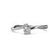 1 - Lucie 4.10 mm Bold Round Lab Grown and Mined Diamond 2 Stone Promise Ring 