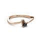 2 - Lucie 4.10 mm Bold Round Smoky Quartz and Black Diamond 2 Stone Promise Ring 