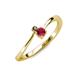 3 - Lucie 4.10 mm Bold Round Smoky Quartz and Ruby 2 Stone Promise Ring 