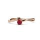 1 - Lucie 4.10 mm Bold Round Smoky Quartz and Ruby 2 Stone Promise Ring 
