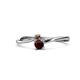 1 - Lucie 4.10 mm Bold Round Smoky Quartz and Red Garnet 2 Stone Promise Ring 