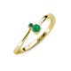 3 - Lucie 4.10 mm Bold Round Emerald and Lab Created Alexandrite 2 Stone Promise Ring 