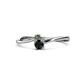 1 - Lucie 4.10 mm Bold Round Black Diamond and Lab Created Alexandrite 2 Stone Promise Ring 