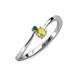 3 - Lucie 4.10 mm Bold Round Yellow Sapphire and Lab Created Alexandrite 2 Stone Promise Ring 