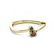 2 - Lucie 4.10 mm Bold Round Smoky Quartz and Lab Created Alexandrite 2 Stone Promise Ring 