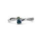 1 - Lucie 4.10 mm Bold Round Blue Diamond and Lab Created Alexandrite 2 Stone Promise Ring 