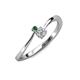 3 - Lucie 4.10 mm Bold Round Diamond and Lab Created Alexandrite 2 Stone Promise Ring 