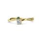 1 - Lucie 4.10 mm Bold Round Diamond and Lab Created Alexandrite 2 Stone Promise Ring 