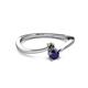2 - Lucie 4.10 mm Bold Round Blue Sapphire and Lab Created Alexandrite 2 Stone Promise Ring 