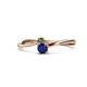 1 - Lucie 4.10 mm Bold Round Blue Sapphire and Lab Created Alexandrite 2 Stone Promise Ring 