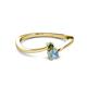 2 - Lucie 4.10 mm Bold Round Aquamarine and Lab Created Alexandrite 2 Stone Promise Ring 