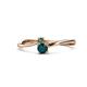 1 - Lucie 4.10 mm Bold Round London Blue Topaz and Lab Created Alexandrite 2 Stone Promise Ring 