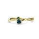 1 - Lucie 4.10 mm Bold Round Blue Diamond and Lab Created Alexandrite 2 Stone Promise Ring 