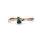 1 - Lucie 4.10 mm Bold Round Blue Diamond and Lab Created Alexandrite 2 Stone Promise Ring 