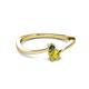 2 - Lucie 4.10 mm Bold Round Yellow Diamond and Lab Created Alexandrite 2 Stone Promise Ring 