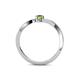 4 - Lucie 4.10 mm Bold Round Peridot and Lab Grown Diamond 2 Stone Promise Ring 
