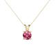1 - Jassiel 5.80 mm Round Pink Tourmaline Double Bail Solitaire Pendant Necklace 