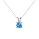 1 - Jassiel 5.80 mm Round Blue Topaz Double Bail Solitaire Pendant Necklace 