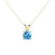 1 - Jassiel 5.80 mm Round Blue Topaz Double Bail Solitaire Pendant Necklace 