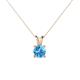 1 - Jassiel 5.80 mm Round Blue Topaz Double Bail Solitaire Pendant Necklace 