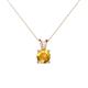 1 - Jassiel 5.80 mm Round Citrine Double Bail Solitaire Pendant Necklace 