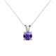 1 - Jassiel 5.80 mm Round Iolite Double Bail Solitaire Pendant Necklace 