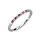 2 - Clara 1.80 mm Ruby and Lab Grown Diamond 10 Stone Wedding Band 