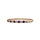 1 - Clara 1.80 mm Red Garnet and Lab Grown Diamond 10 Stone Wedding Band 