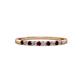 3 - Clara 1.80 mm Red Garnet and Lab Grown Diamond 10 Stone Wedding Band 